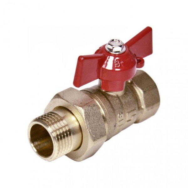 Кран шаровой латунь 11б27п1 Ду 25 Ру16 ВР/американка бабочка