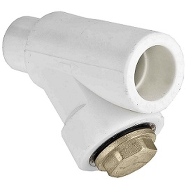 Фильтр PP-R сетчатый косой 20 вн-нар белый Lm31090000020